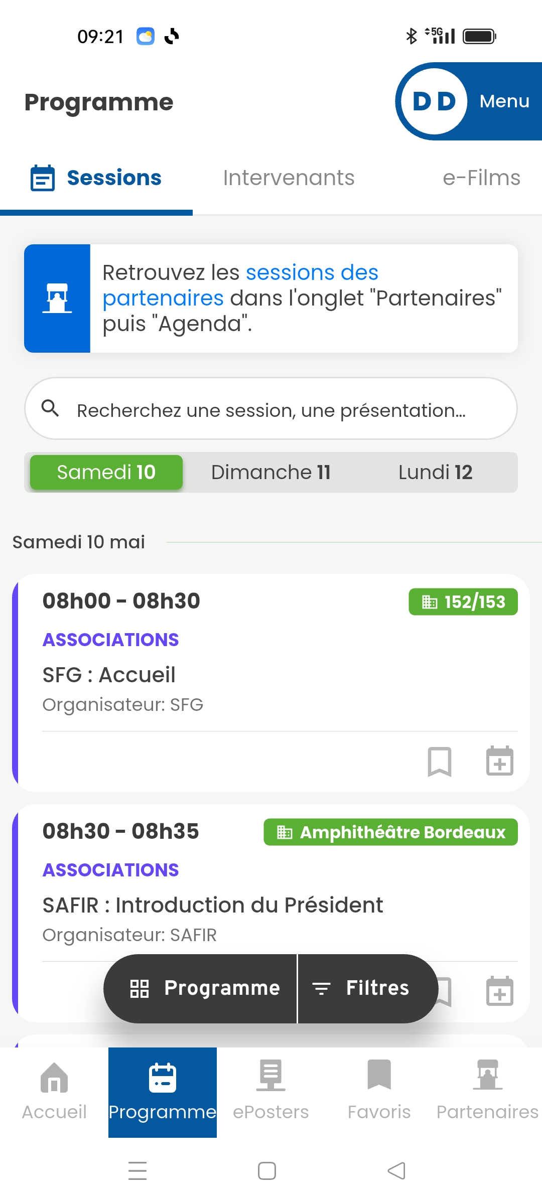 Mobile App Schedule page
